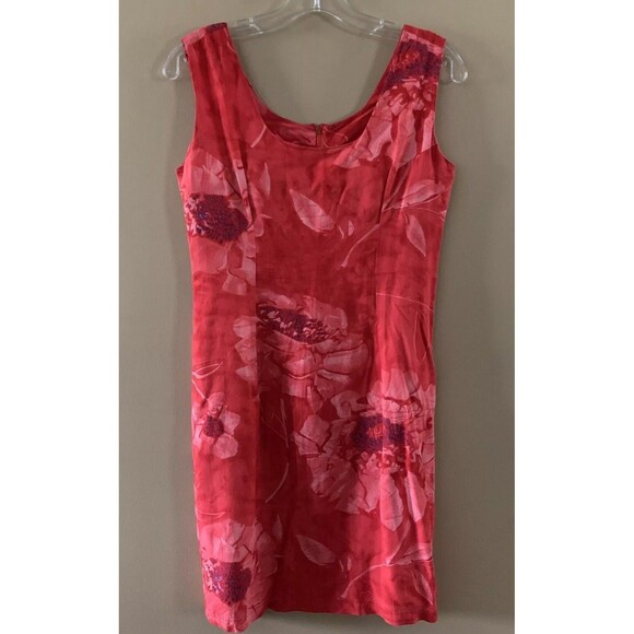 Vintage Jams World Women’s Dress Sleeveless Sz Small Red Floral Zip Up Hawaiian - Picture 1 of 6